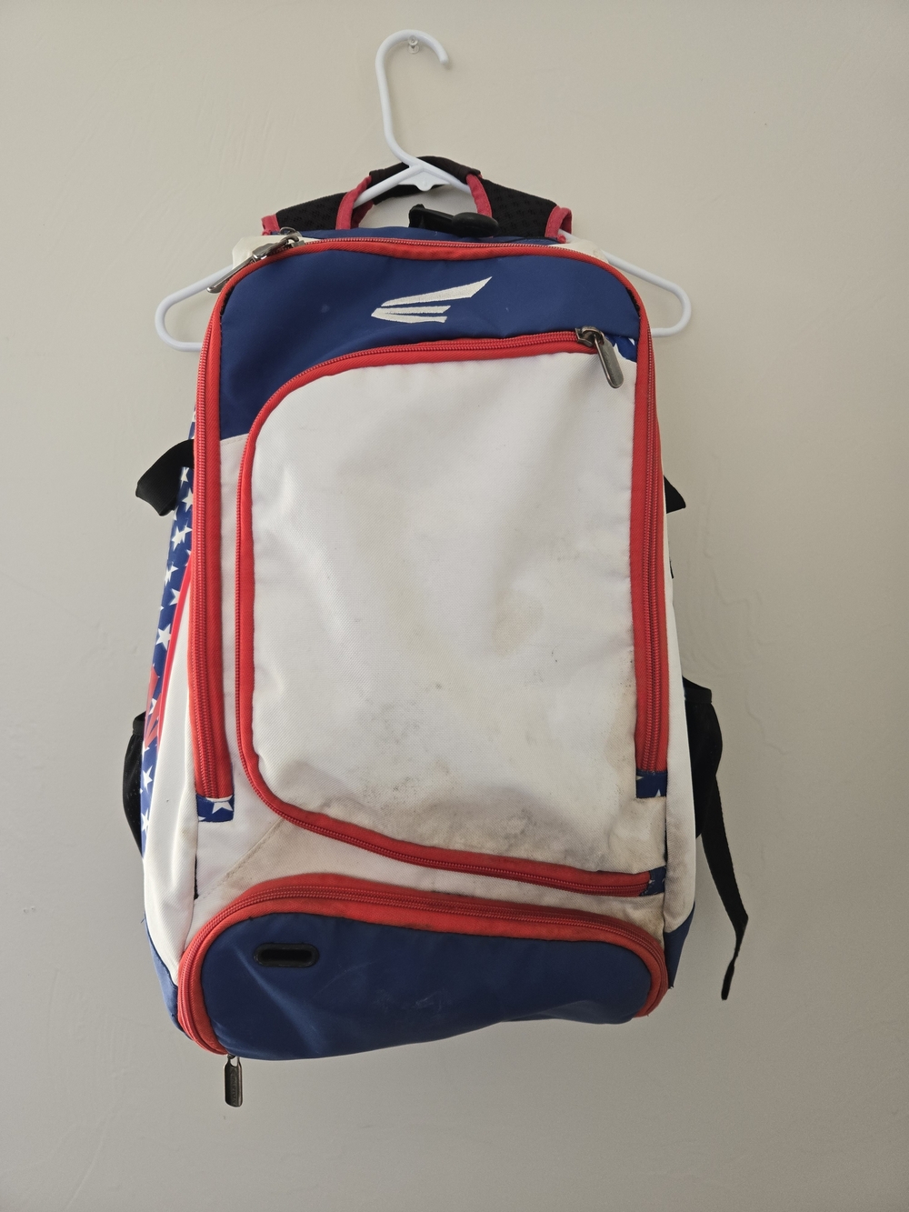 Easton White, Blue & Red Baseball Or Softball Backpack
